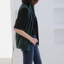 마롱패션 후리스 조끼 아우터 캐주얼 베스트 베이지 블랙 마롱