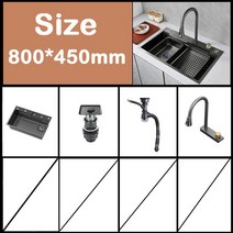 싱크볼교체 싱크볼 싱크대 싱크대볼교체 싱크볼교체비용 싱크대교체 사각싱크볼교체 주방씽크볼 주방싱크대 주방 싱크 폭포 나노 스테인레스 스틸 탑 단일 세면대 및 배수 액세서리, 42.C14-8045