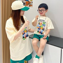 가족사진의상 세 식구 가족 티 모녀복 반팔 티셔츠 패밀리 룩