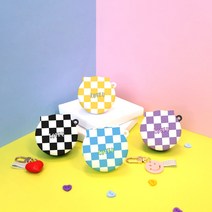 주문제작 체스체크 엘지 톤프리 케이스 키링증정 HBS-TFN4 TFN5 TFN6 TFN7, 톤_프리_케이스_체스체크_블랙, 하단케이스_화이트