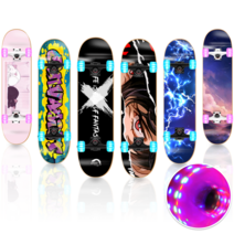 31인치 초보 성인 어린이 입문용 스케이트보드 야광바퀴 10가지 디자인, CATS