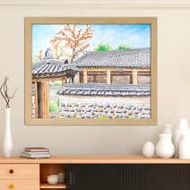 나봄갤러리 감나무와 기와집 4 감그림 감나무 액자 사업장추천그림, 3.내츄럴 액자