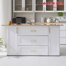 라자가구 위드 고메 1600 아일랜드식탁 홈바 서랍형 nk016, 화이트+오크
