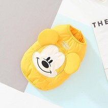 강아지 외출복 외투 자켓 애견옷디즈니 애완 동물 개 옷 겨울 따뜻한 미키 마우스 자켓 코튼 작은 중형 조, 05 Yellow_02 S