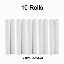 10 롤 흰색 a4 지 사진 팩스 인쇄 지 pe ipage a40 프린터 크기 210x30mm keep10 yea s, 10 롤 a4 용지