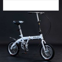미니벨로접이식 출퇴근용 여행용 접이식 소형자전거, 흰색 14인치