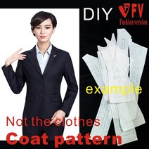 가죽공예 도안 의류 DIY 패턴 여성의 표준 정장 재킷 절단 그림 1:1 물리적 BWT-25, 01 Size XS