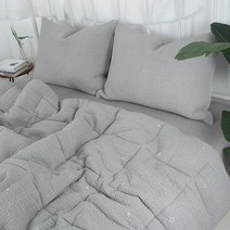 이브리다 목화솜 스타 순면 차렵이불 연그레이 SS