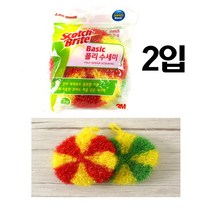 3M 베이직 폴리 수세미(2매입), 수량, 개당수량, 1개, 개당수량
