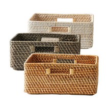 [한샘몰x정리생활] 핸드메이드 라탄 바스켓(중) 라이너불포함, 02.라탄 바스켓(중) 라이너불포함_그레이