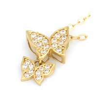 SARA 쥬얼리김 14K 샤이닝 투 나비 딸랑이 펜던트만