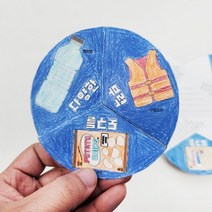 생존수영 펴지는 편지(3단) 부력도구 색칠형(5인) 교구 DIY KIT 안전교육자료 포함.72페이지