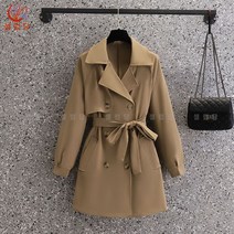 셀럽당 봄가을 빅사이즈 여성 정장 코트 더블 트렌치코트
