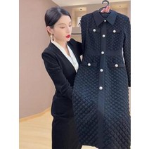 가을 겨울 패션 우아한 고급 디자인 검정 치마 드레스 원피스