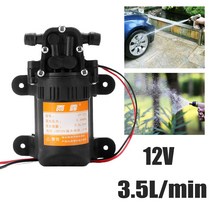 펌프 부품 연결 부속품 농업 전기 워터 DC 12 V 70PSI 35L분 검정색 마이크로 고압 다이어프램 물 분무기 세차용, Black, Black