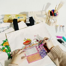 클래스풀 민화 에코백 만들기 집에서 할수 있는 취미 DIY 원데이클래스, 책거리