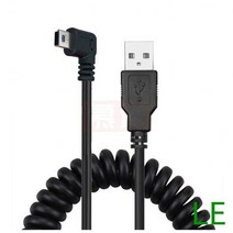 미니 USB 2.0 남성 직각 90도 유연한 봄 애견폐식 충전 데이터 케이블 자동차 네비게이션 GPS MP3/MP4, 02 LE