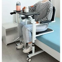 환자 이동 리프트 휠체어 리프트체어 들것 이동보조, 유압 리프트+브레이크 4륜+테이블+쿠션판