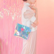 홀로그램 PVC 투명 여름 숄더크로스백 비닐가방 비닐백