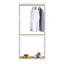 홈던트 DIY 행거 3단 행거봉1 800 x 500 x 1950 블랙 / 내추럴우드, 색상
