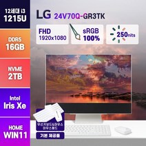 LG전자 2022년형 일체형 PC 24V70Q-GR3TK 인텔 i3-1215U [한컴오피스 증정], 16GB/SSD2TB/윈도우11홈