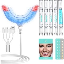 셀프치아미백 LED 조명 포함 치아 미백 키트 Jeezfee at Home 시스템 4x3ml 35% Carbamide Peroxide 펜 및 1x3ml 탈감작 젤 Safe ampa