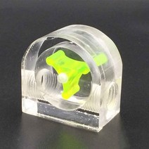 2 웨이 G1/4 스레드 PC 수냉 아크릴 표시기 측정 도구 유량계 내구성 광택 표면 설치 홈, [04] Green Semicircle, 04 Green Semicircle