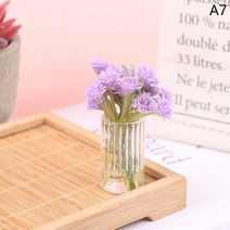 미앤하우스 인형의 집 미니어처 액세서리 미니 작은 별 꽃 모델 유리병 꽃병 장난감 장식, 06 A7