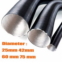 25mm 42mm 60mm 75mm 직경 100200cm 길이 에어 디젤 주차 히터 덕트 파이프 튜브 호스 블랙 Webasto Eberspar Propex 자동차 부품 호환, CHINA, 25mm Length 60cm