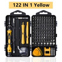 스크류 드라이버 비트 세트 컴퓨터 수리 키트 122 in 1 마그네틱 노트북 키트 정밀, CHINA, 122 in 1 Yellow