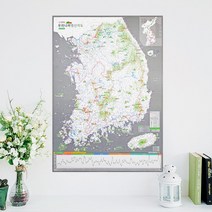 우리나라 3000 명산지도 + 핀스티커 - 한국100대명산 백두대간 트래킹 등산지도 대한민국 지도, 2개