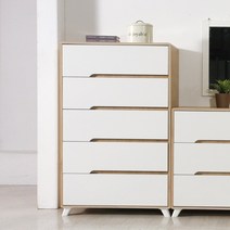 각시방가구 스캐닝 800 5단 서랍장 3color, 메이플화이트