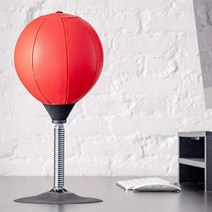 복싱 샌드백 가정용 스탠딩 오뚜기 권투 저소음 글러브 미니 펀치백 발차기 데스크탑 펀칭 백 가죽 풍선 훈련 세트 파이팅 스파링 훈련을위한 운동 스포츠 장비, 빨간색