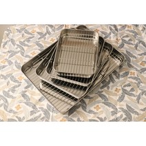 스텐쟁반 받침대 채소 트레이 튀김 사각쟁반 깊은것 홈용품 주방용품 베이커리 트레이드, 4호쟁반