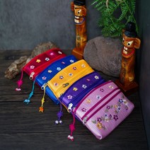 전통 동전 지갑 색동 주머니 두줄 지퍼 5종 랜덤