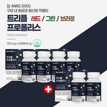 입속 입안 헐었을때 구강 입냄새 구취 잇몸 건조할때 향균 작용 에 좋은 먹는 그린 레드 브라운 프로폴리스 영양제, [4+2] 6개월분