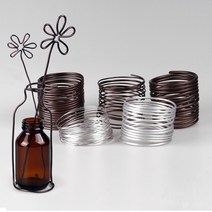 [500g /굵기다양] 분재 공예 원예 알루미늄 와이어 철사 끈 식물 화분 분재용 공예용 원예용, 4mm(길이_약15미터), 브라운500g, 1개