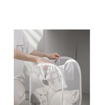 히키스 접이식 메쉬 세탁 바구니, 화이트, 2개