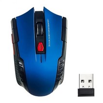 레이저 무선 마우스 ryra 게임 2.4g 6 키 1600dpi usb 수신기 게임용 광학 노트북 컴퓨터 pc 게이머 csgo pubg lol, 파란색