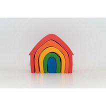 [단품구매] 발도르프 원목교구 선택구매 무지개블록 창의력 장난감, 하우스