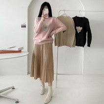 러블리감성 서은 꽃자수 니트티셔츠