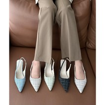 Tweed 고급 펌프스 힐 (블랙 아이보리 그린 블루 굽높이6cm) 직장인 데일리 구두 고급 디자인 펌프스