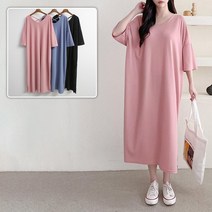 스판 엑스끈 오버핏 롱원피스 108C796S 빅사이즈 여성