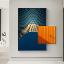 인테리어 모던 현관 그림 수직 복도 빛 추상 회화 거실 더블 레이어 중첩 액자, B