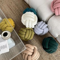ZLX463203자이언트얀 매듭쿠션 꽈배기쿠션 꼬임 공쿠션 북유럽 인테리어 모던 거실 소파 등쿠션 집꾸미기, 그레이