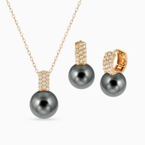 에버링 14K 한마음 흑진주 3종 세트 그레이스펄 10mm(금+금+금)_SPHL4723 Gold Earrings & Necklace Pearl Gift