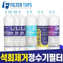 필터탑스 고품질 프리미엄 GOLD 석회제거 정수기필터 세트, 선택04_11인치 한방향 1년관리세트(3+1+1+1=6개)