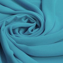 데코탑 칼라쉬폰19색 하이멀티 쉬폰 원단 천 대폭, 터키블루