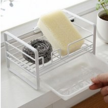 컴팩트 와이어 미니선반, 1개, 화이트_수세미거치대