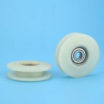 사출기 나일론 롤러 휠 6200 베어링 풀리 사출 성형기 안전 도어 트랙 H 그루브 10x64x17mm 2 개, 한개옵션0